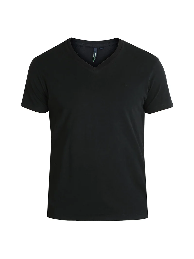 T-shirt manica corta uomo in cotone - nero