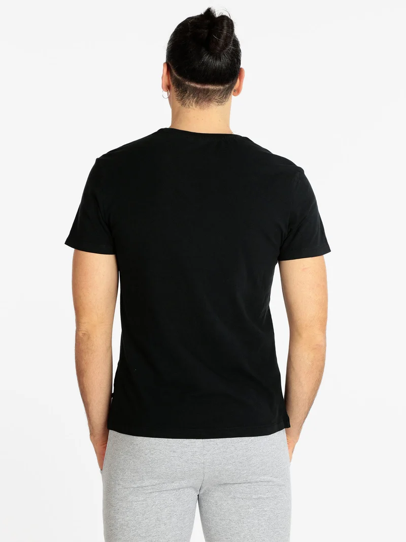 T-shirt manica corta uomo in cotone - nero