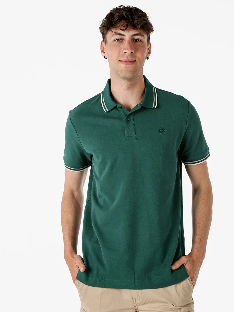 Polo da uomo in cotone a maniche corte - verde