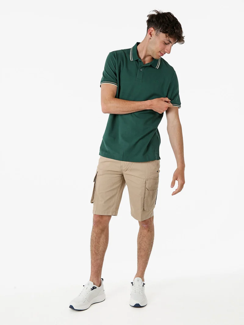 Polo da uomo in cotone a maniche corte - verde