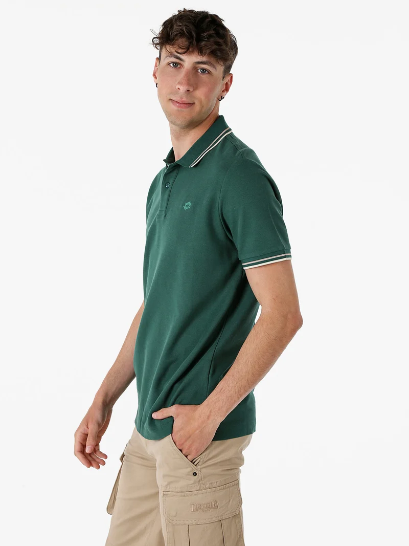 Polo da uomo in cotone a maniche corte - verde