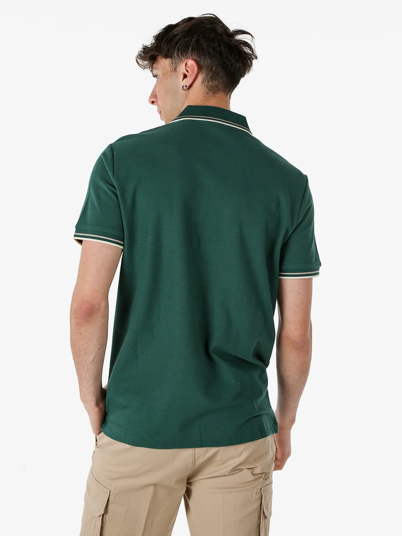 Polo da uomo in cotone a maniche corte - verde