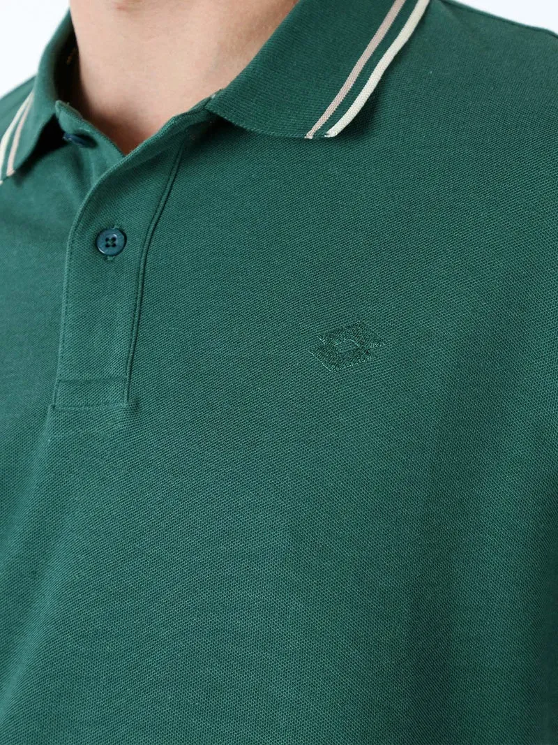 Polo da uomo in cotone a maniche corte - verde