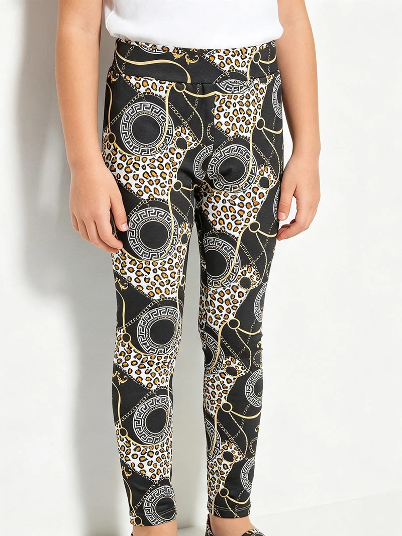 Leggings da bambina stampati - grigio scuro