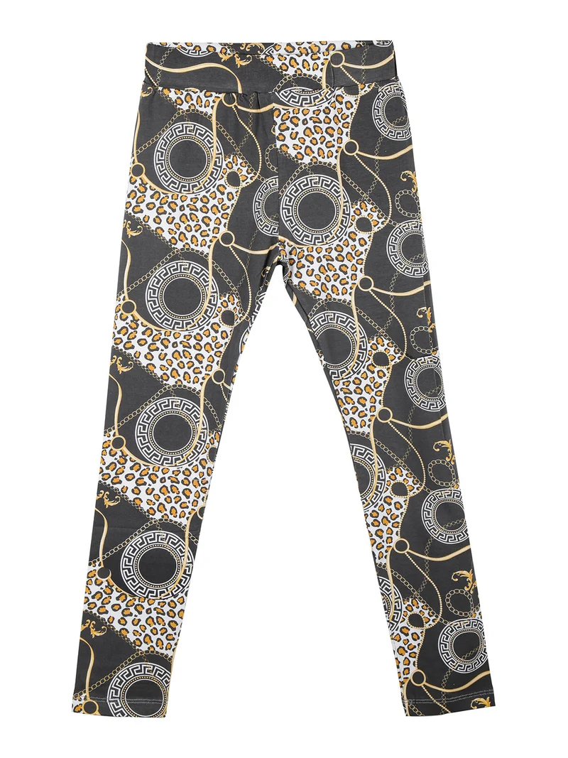 Leggings da bambina stampati - grigio scuro
