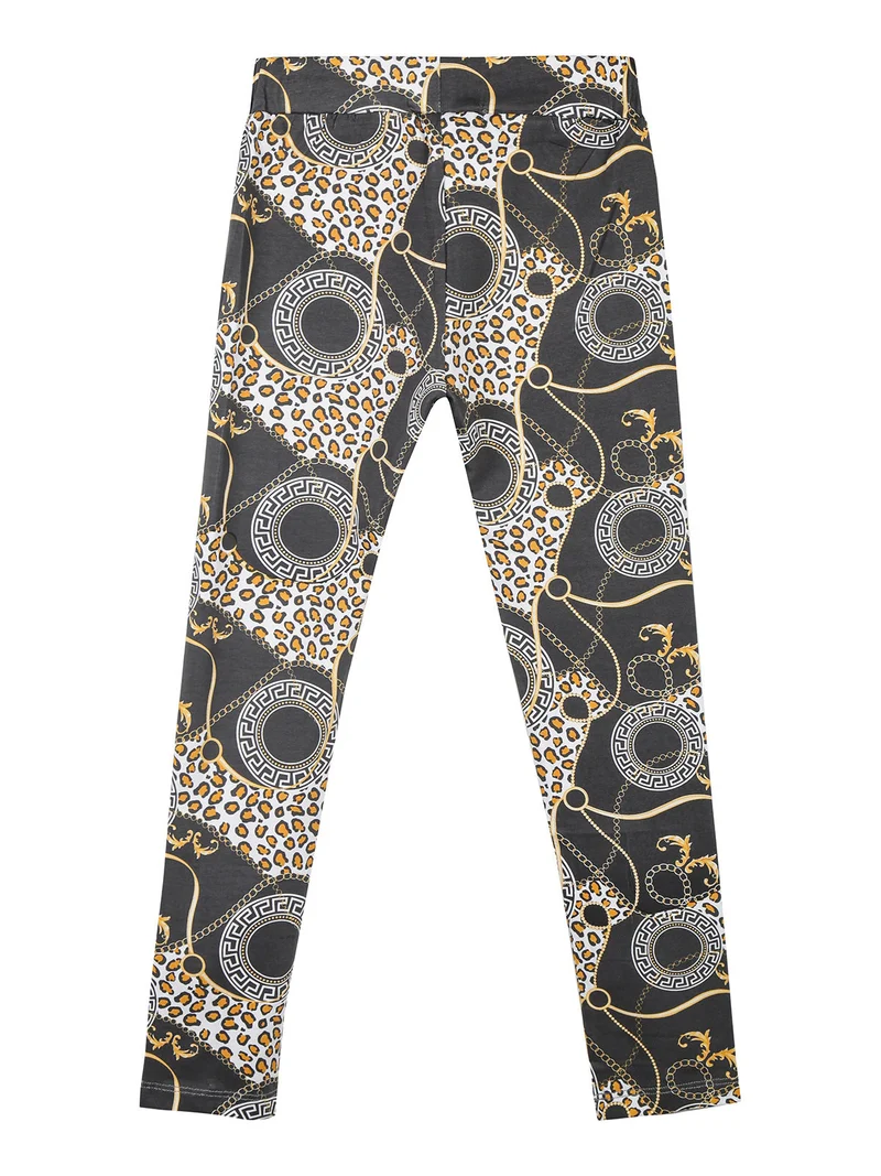 Leggings da bambina stampati - grigio scuro