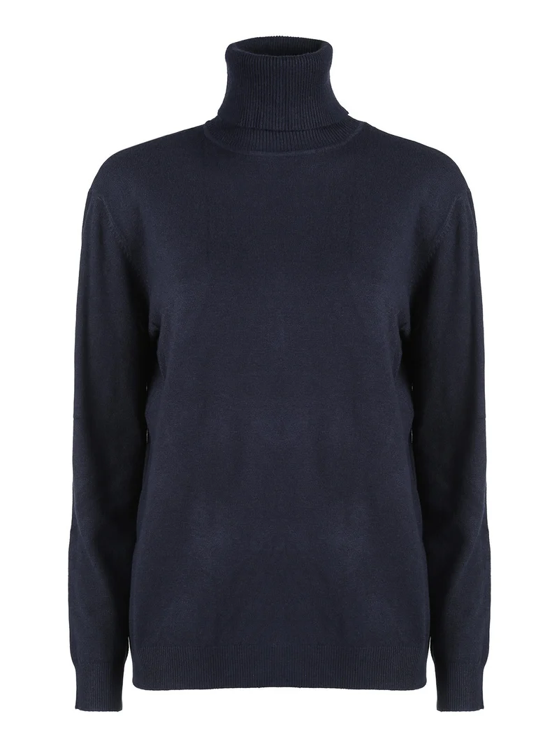 Maglia dolcevita da donna - blu scuro