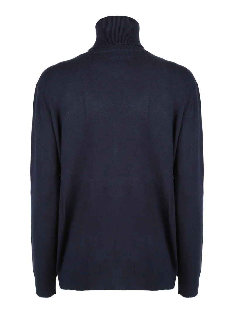 Maglia dolcevita da donna - blu scuro