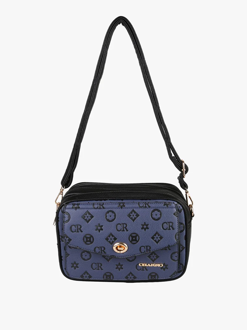 Borsa a tracolla da donna con stampe - nero