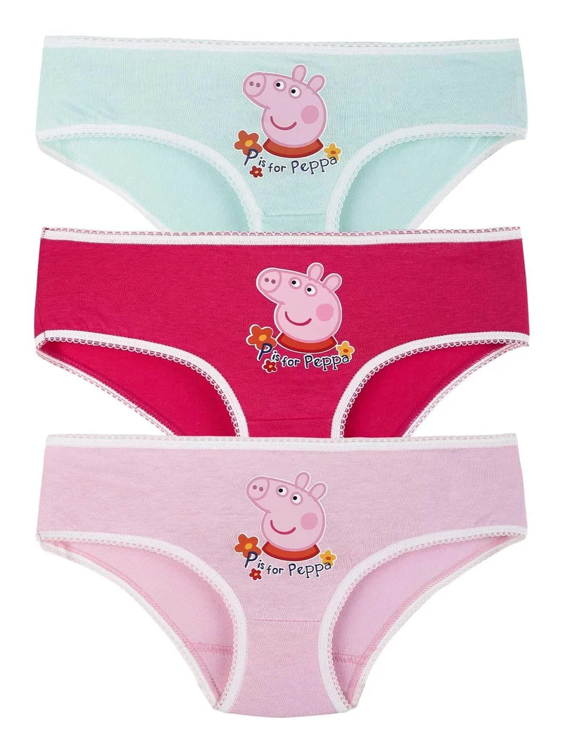 Tris slip bambina con stampa - fucsia