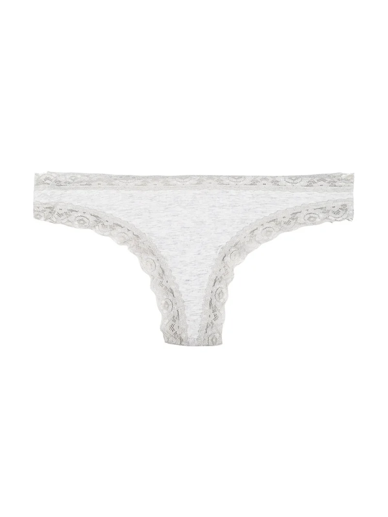 Brasiliana con ricami in pizzo - grigio