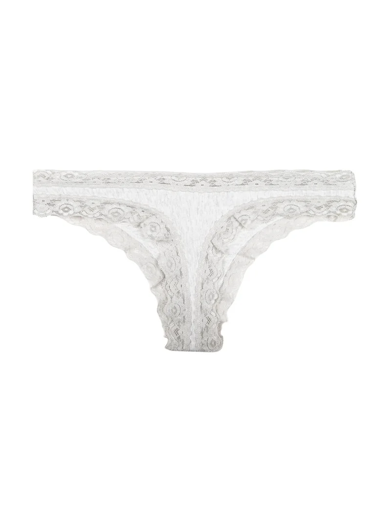 Brasiliana con ricami in pizzo - grigio