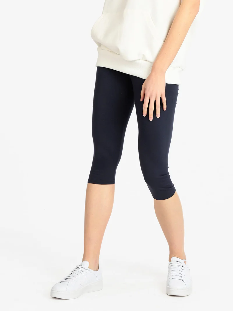 Leggings capri pancia piatta donna - blu scuro