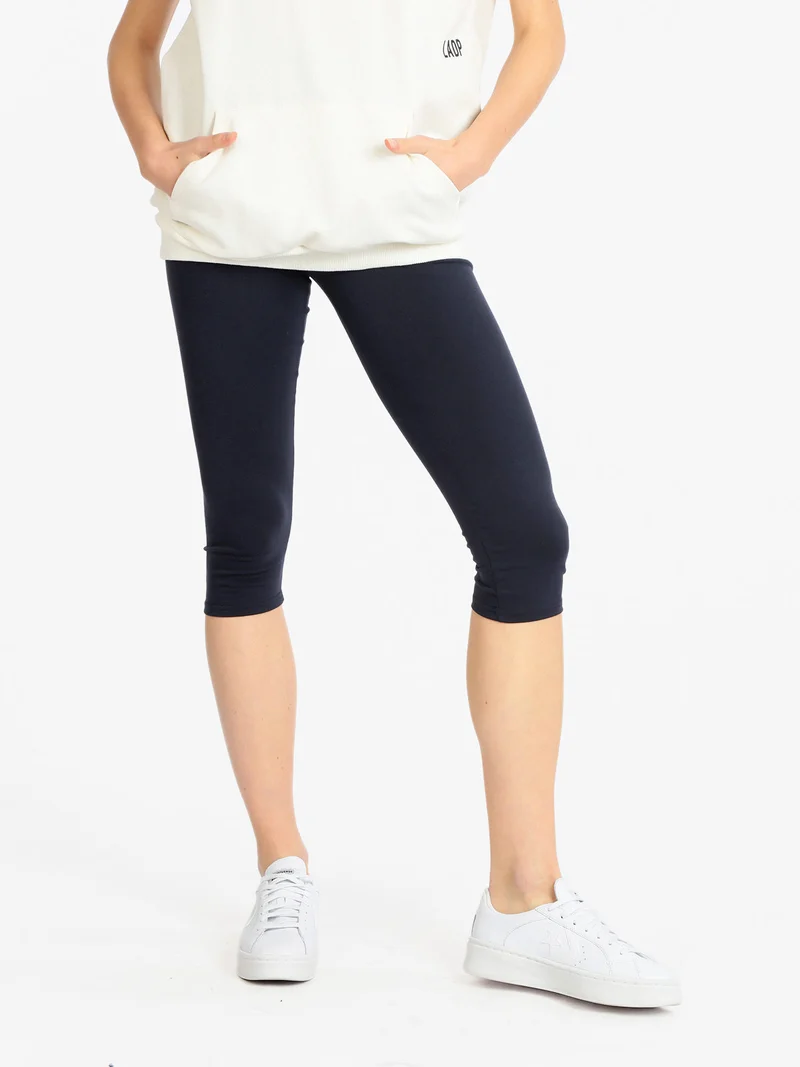 Leggings capri pancia piatta donna - blu scuro