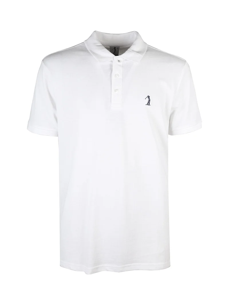 Polo da uomo in cotone a maniche corte - bianco
