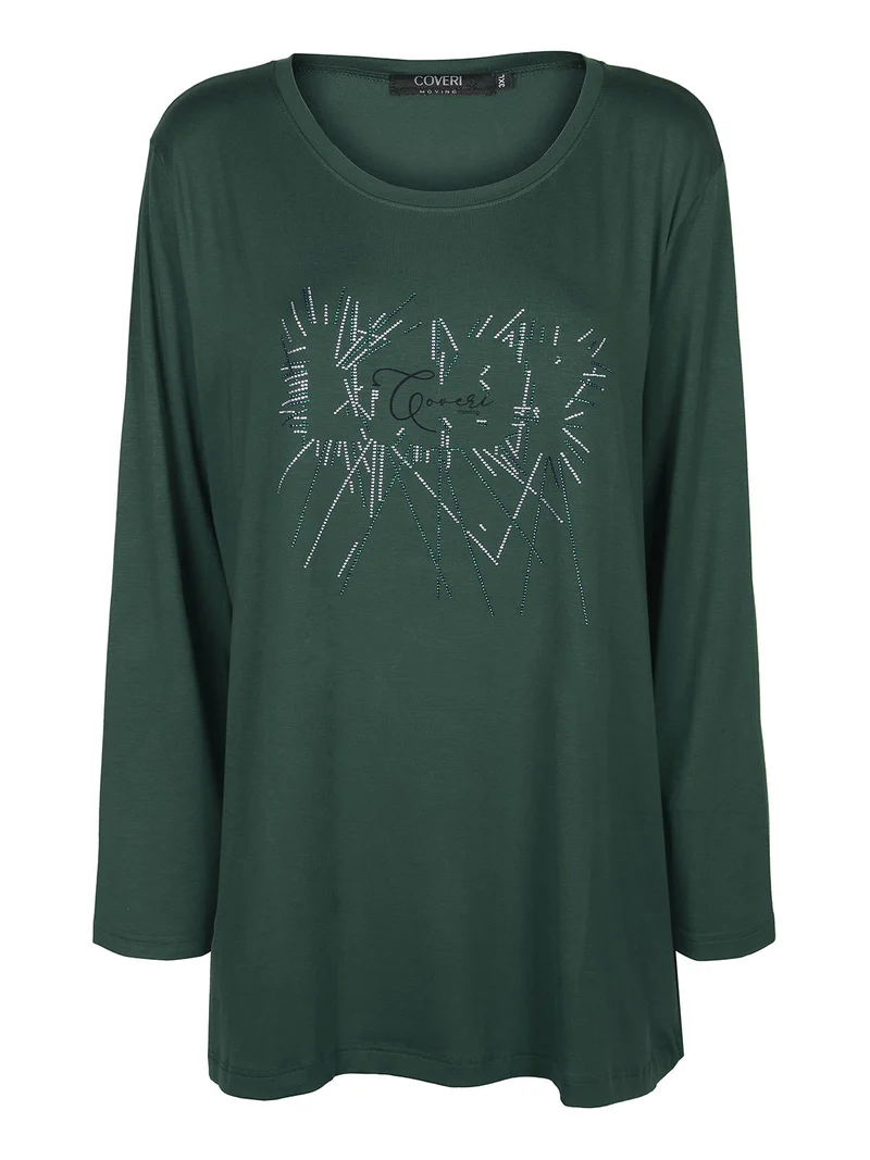 Maxi maglia donna con strass taglie forti - verde
