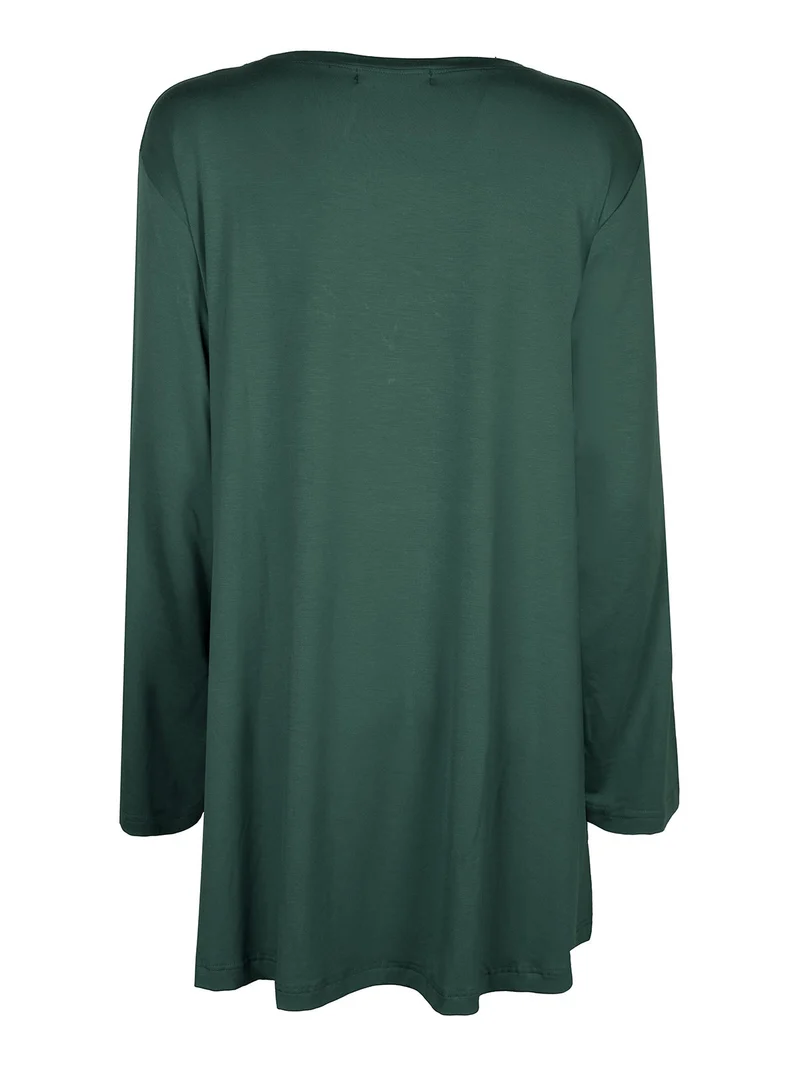 Maxi maglia donna con strass taglie forti - verde