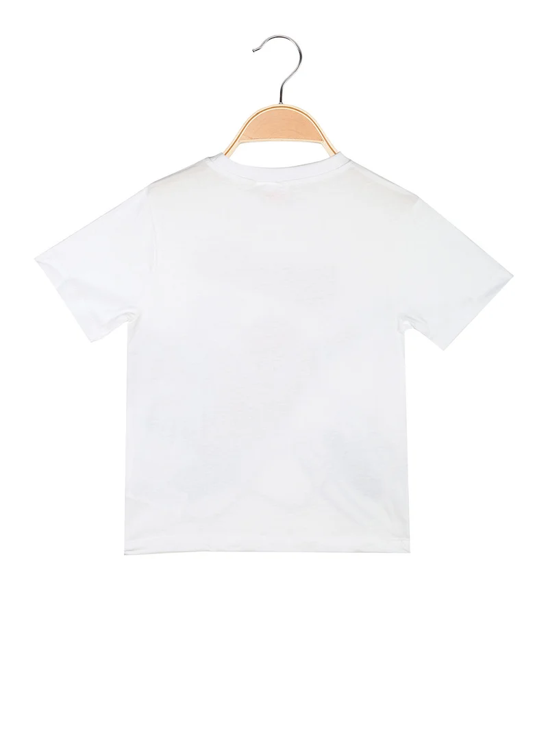 T-shirt da bambino in cotone con stampa diegno - bianco