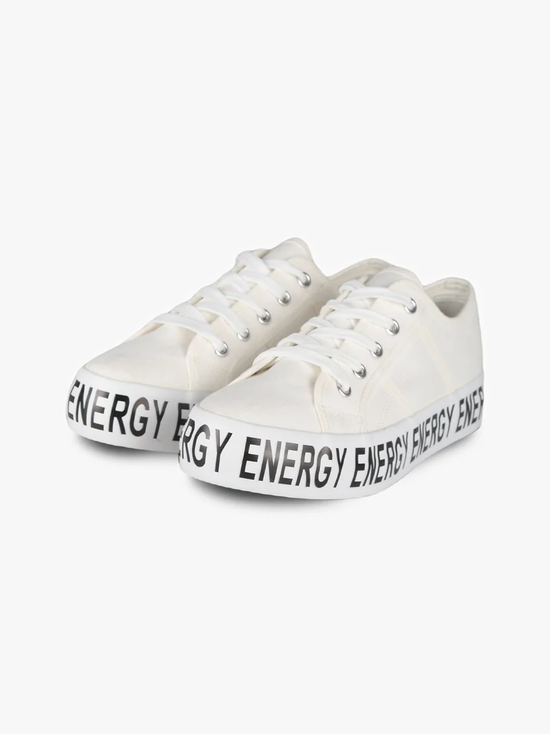 Sneakers donna in tela con platform - bianco