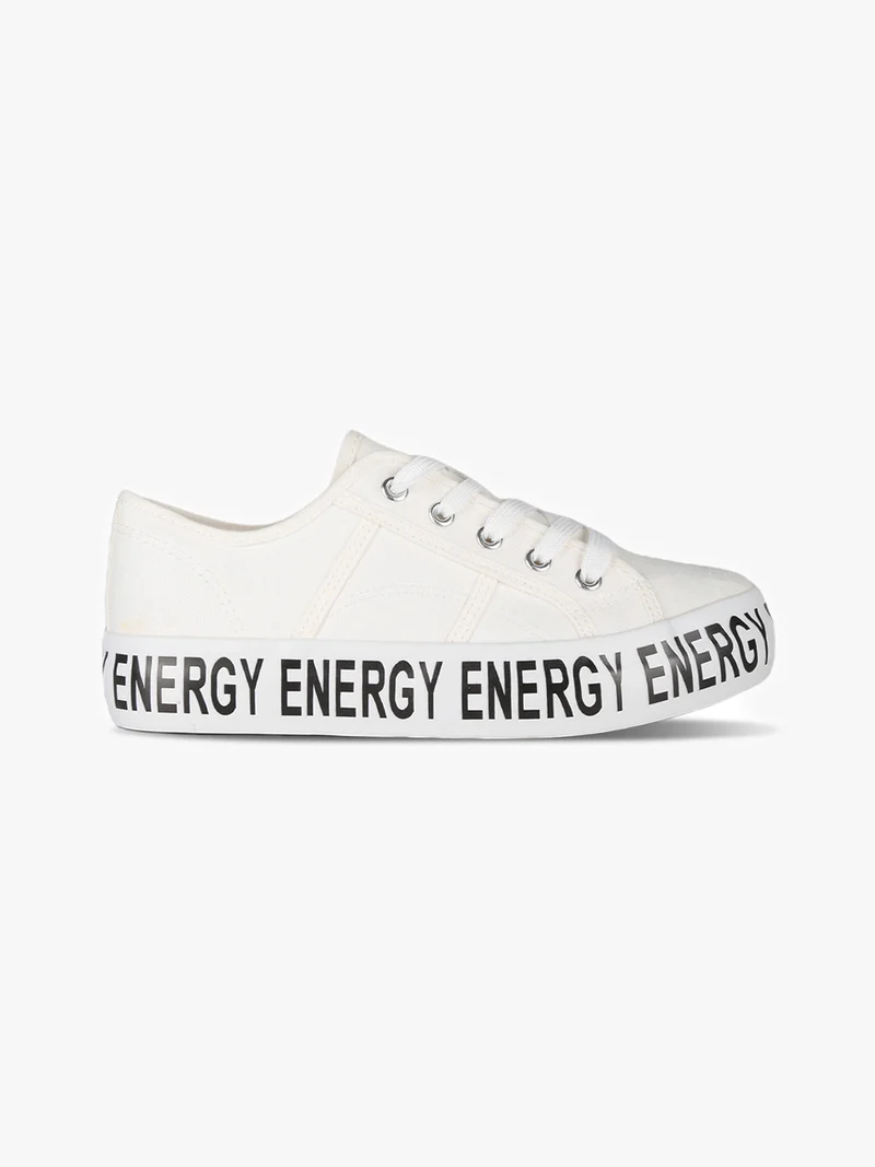 Sneakers donna in tela con platform - bianco