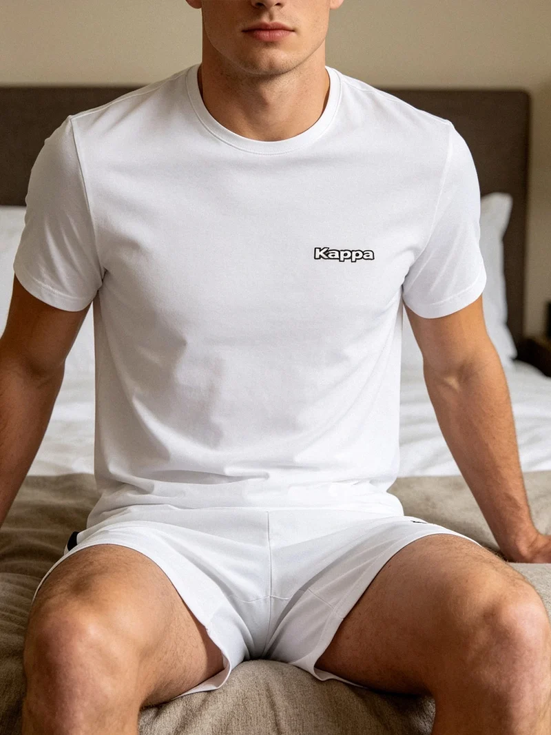 T-shirt intima uomo girocollo in cotone elastico - bianco