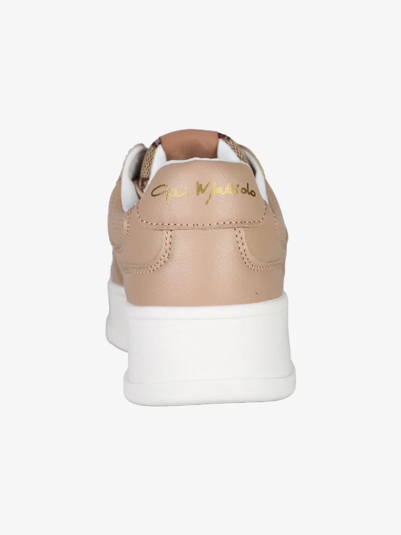 Sneakers stringate da donna con platform - marrone