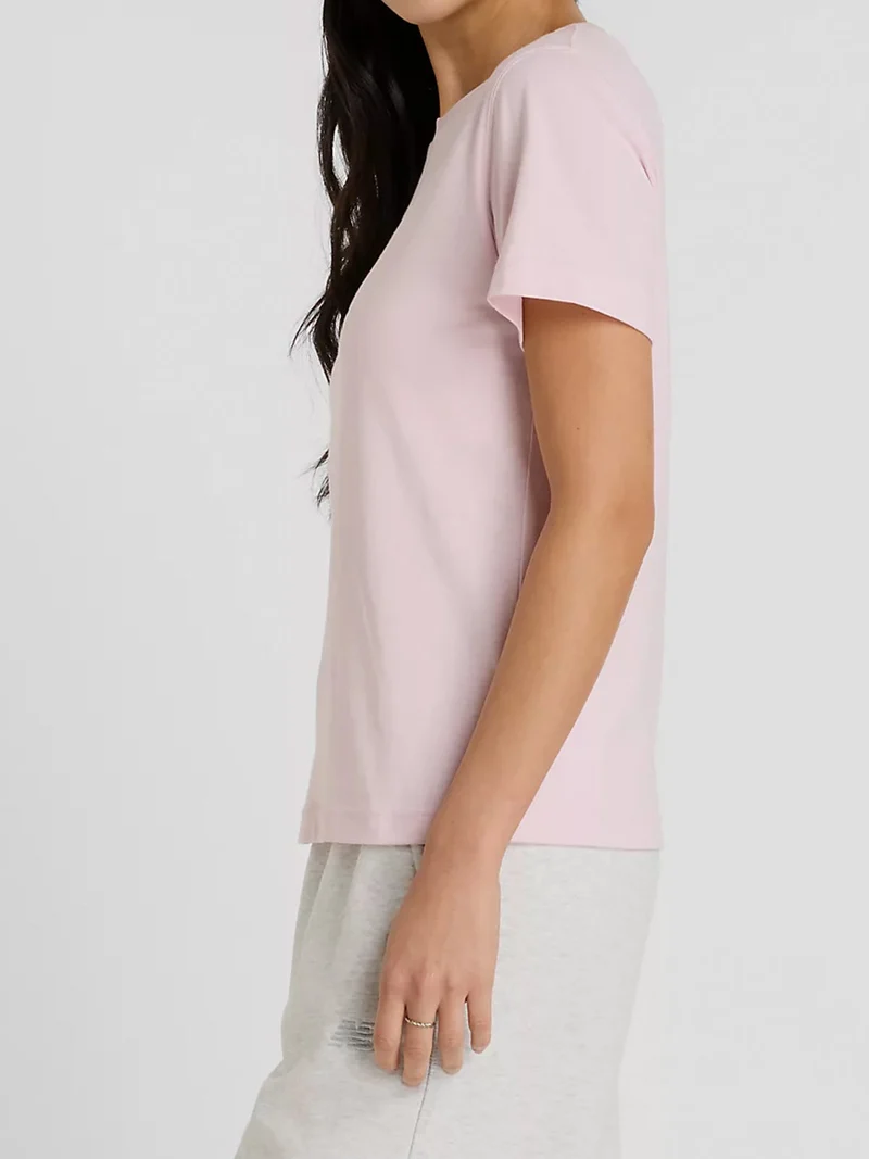 ESSENTIALS STACKED LOGO TEE T-shirt donna - rosa