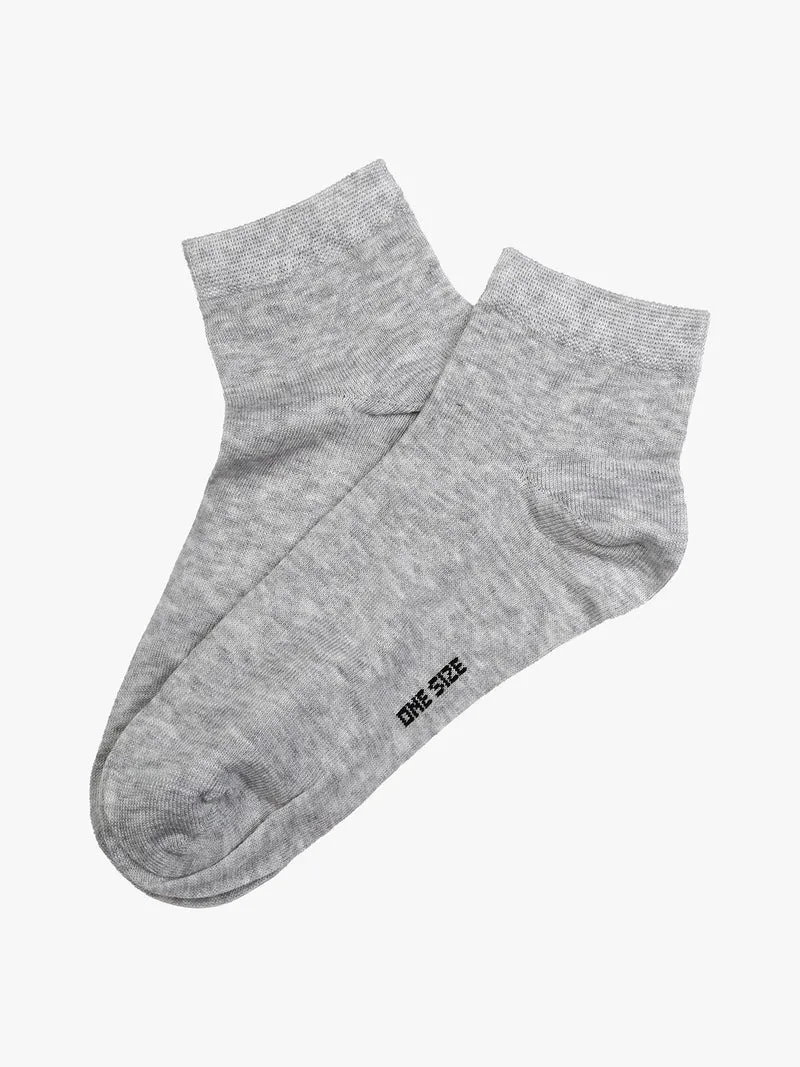Calze corte da donna in cotone mercerizzato - grigio chiaro