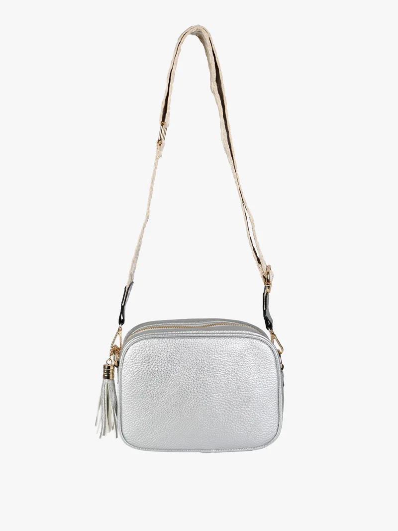 Borsa a tracolla in ecopelle da donna - argento