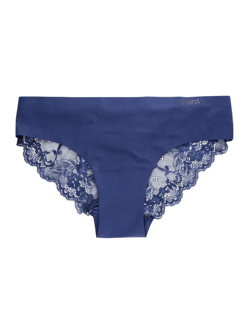 Slip in microfibra con pizzo VERA - blu
