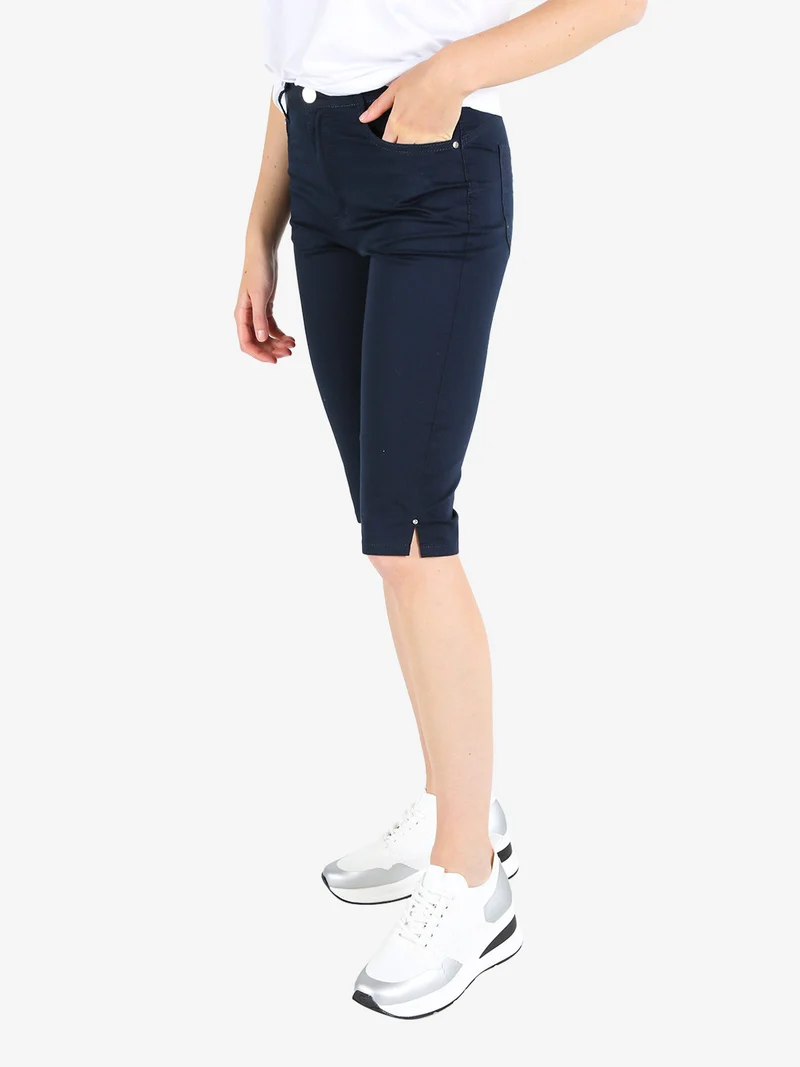 Bermuda da donna in cotone - blu scuro