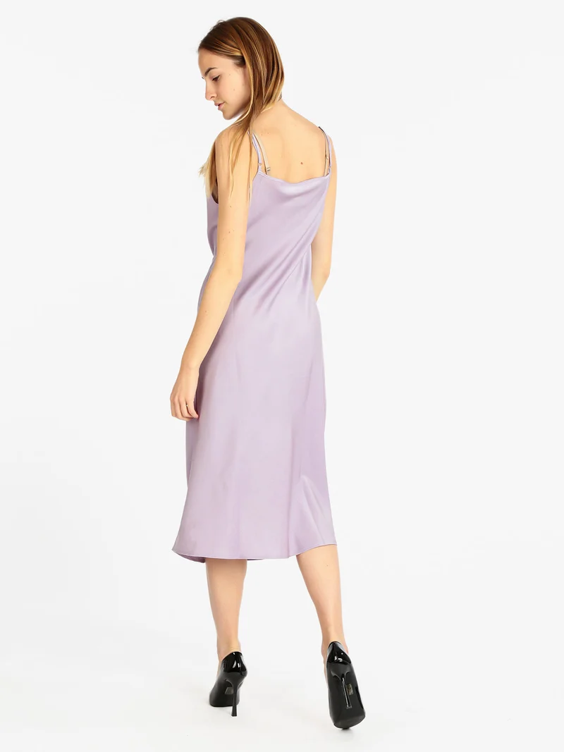 Abito donna effetto raso - lilla