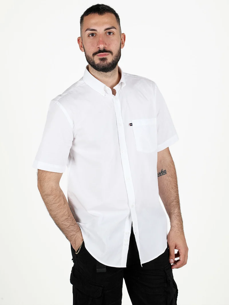 Camicia uomo manica corta - bianco