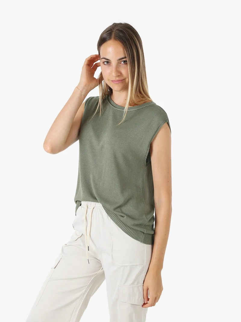 Gilet donna in maglia fine - verde
