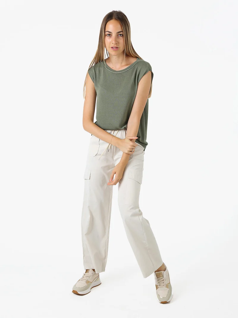 Gilet donna in maglia fine - verde