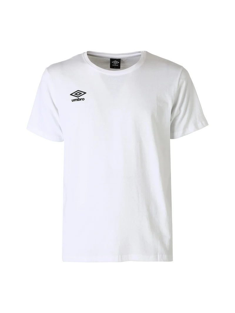 T-shirt girocollo da uomo in cotone con logo - bianco