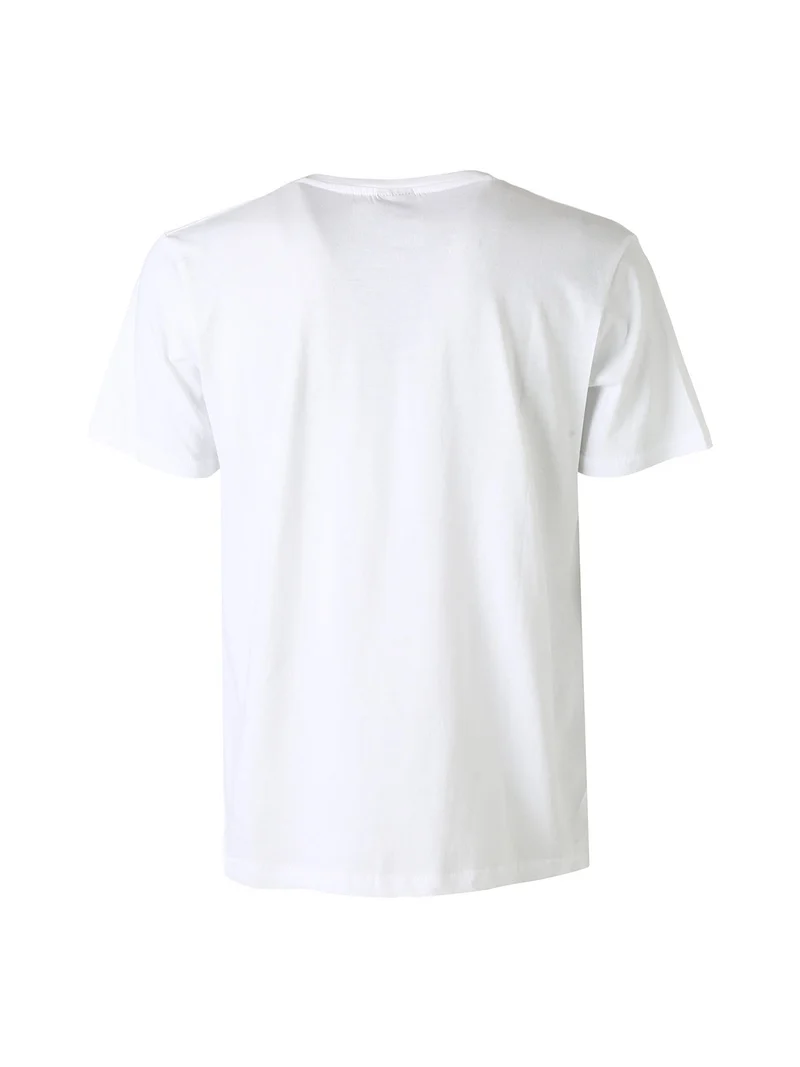 T-shirt girocollo da uomo in cotone con logo - bianco