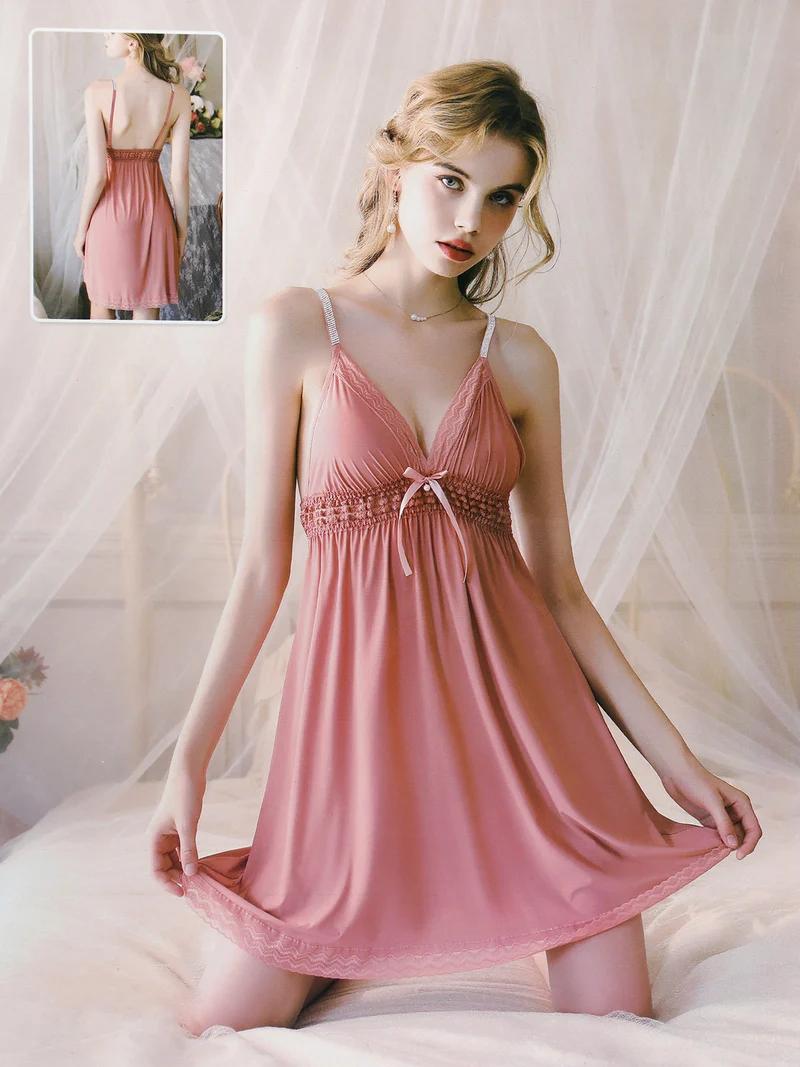 Baby doll con strass e pizzo+ perizoma - nero