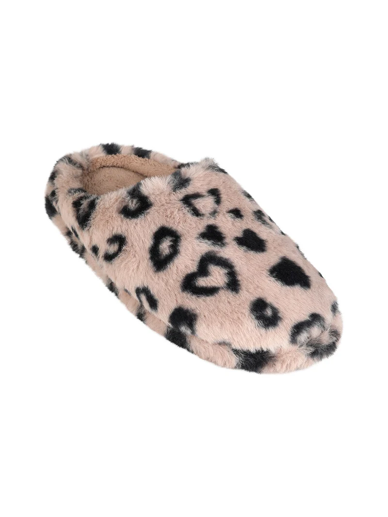 Pantofole donna animalier in ecopelo - cammello