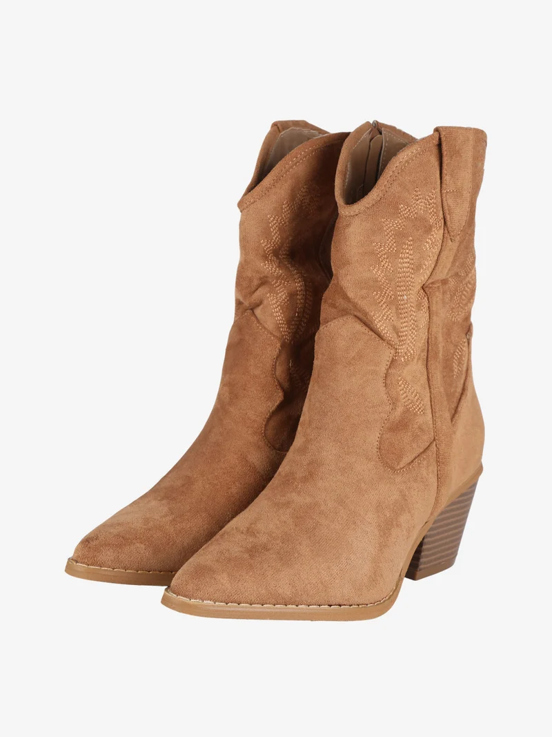 Stivaletti texani donna scamosciati - khaki