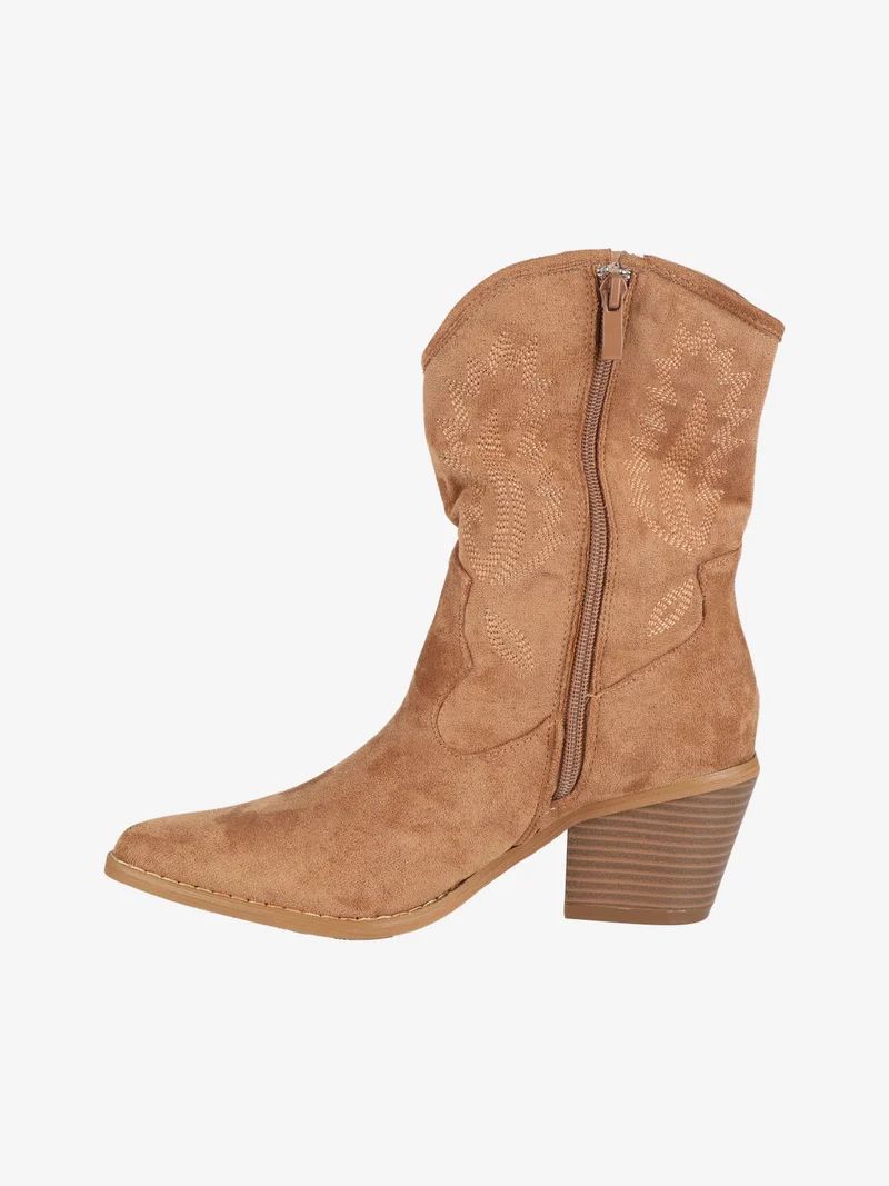 Stivaletti texani donna scamosciati - khaki