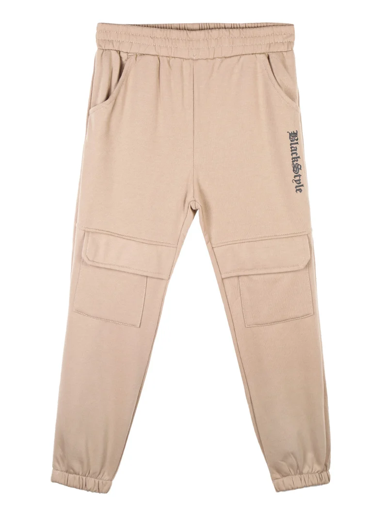 Pantaloni tuta da bambino con polsini - khaki