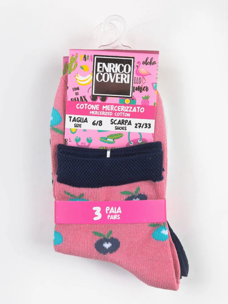 Calze corte da bambina confezione 3 paia - blu scuro