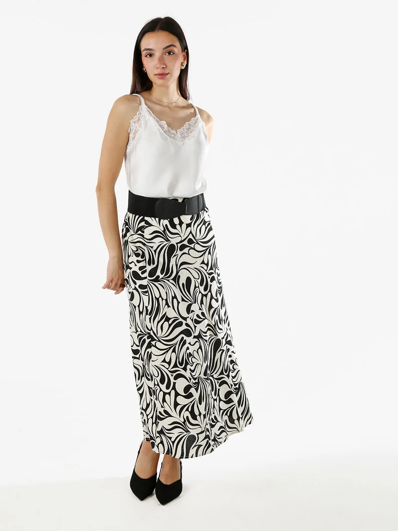 Top donna effetto raso con scollo in pizzo e spalline strette - bianco