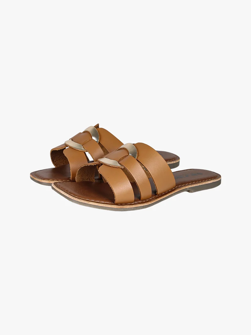 Ciabatte donna in pelle - marrone