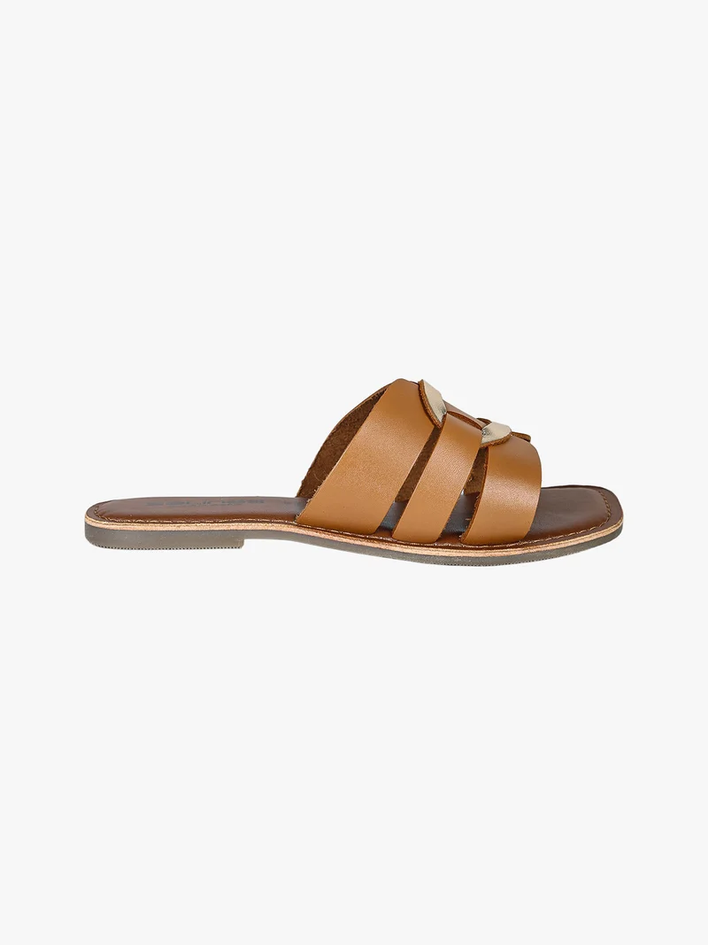 Ciabatte donna in pelle - marrone