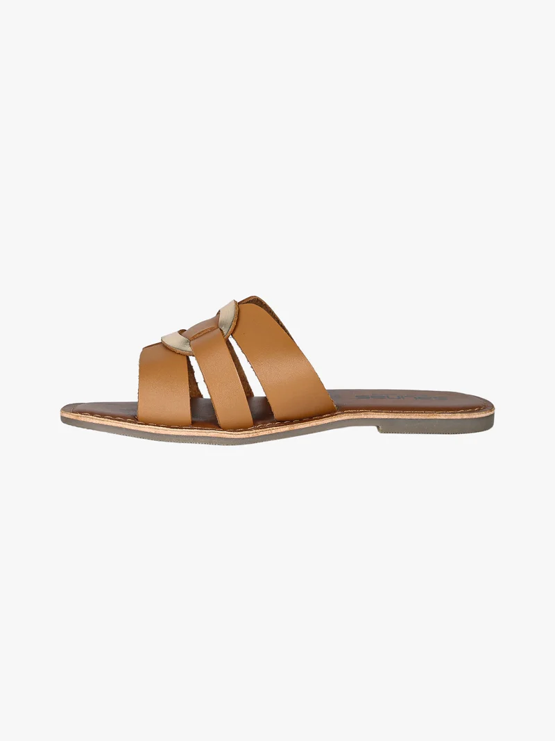 Ciabatte donna in pelle - marrone
