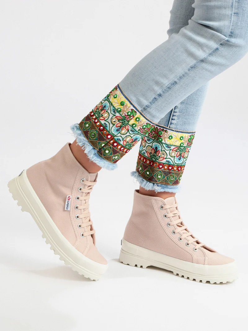 2341 ALPINA Sneakers alte donna in tela - rosa