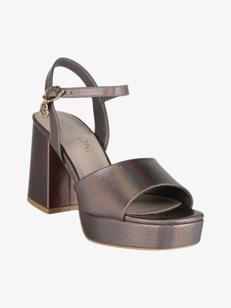Sandali donna lucidi con tacco - viola