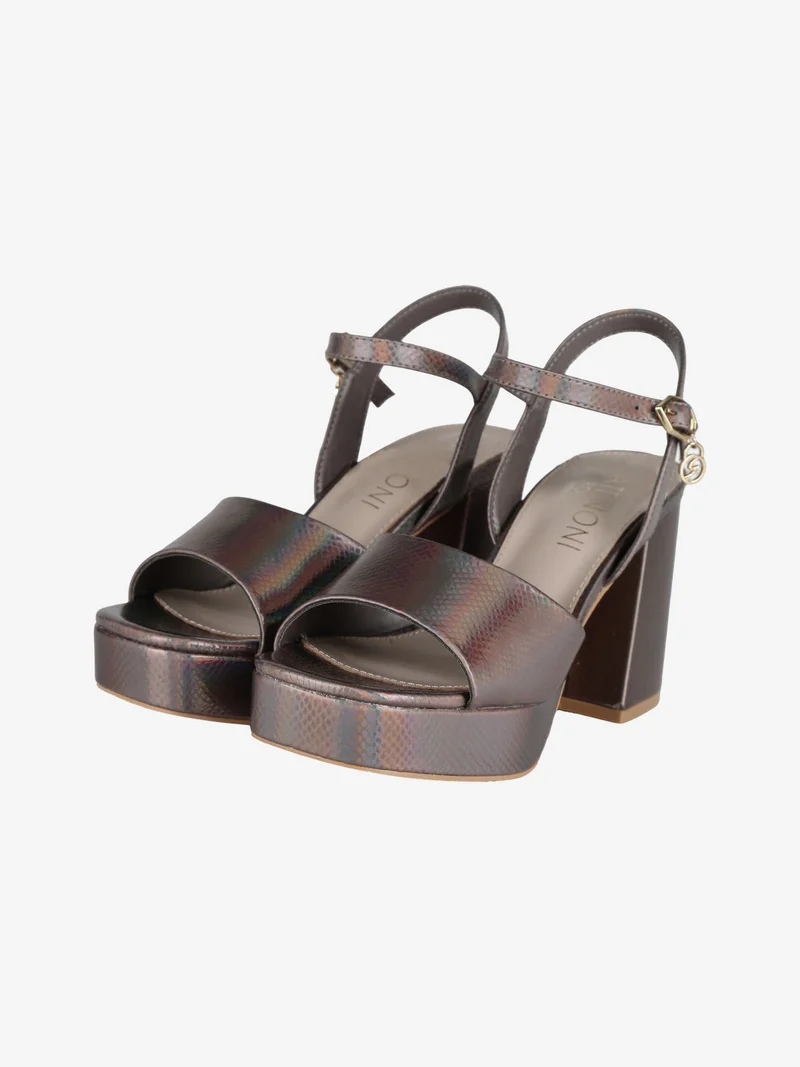 Sandali donna lucidi con tacco - viola